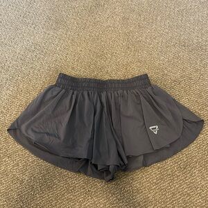 Grey athletic shorts with built in shorts